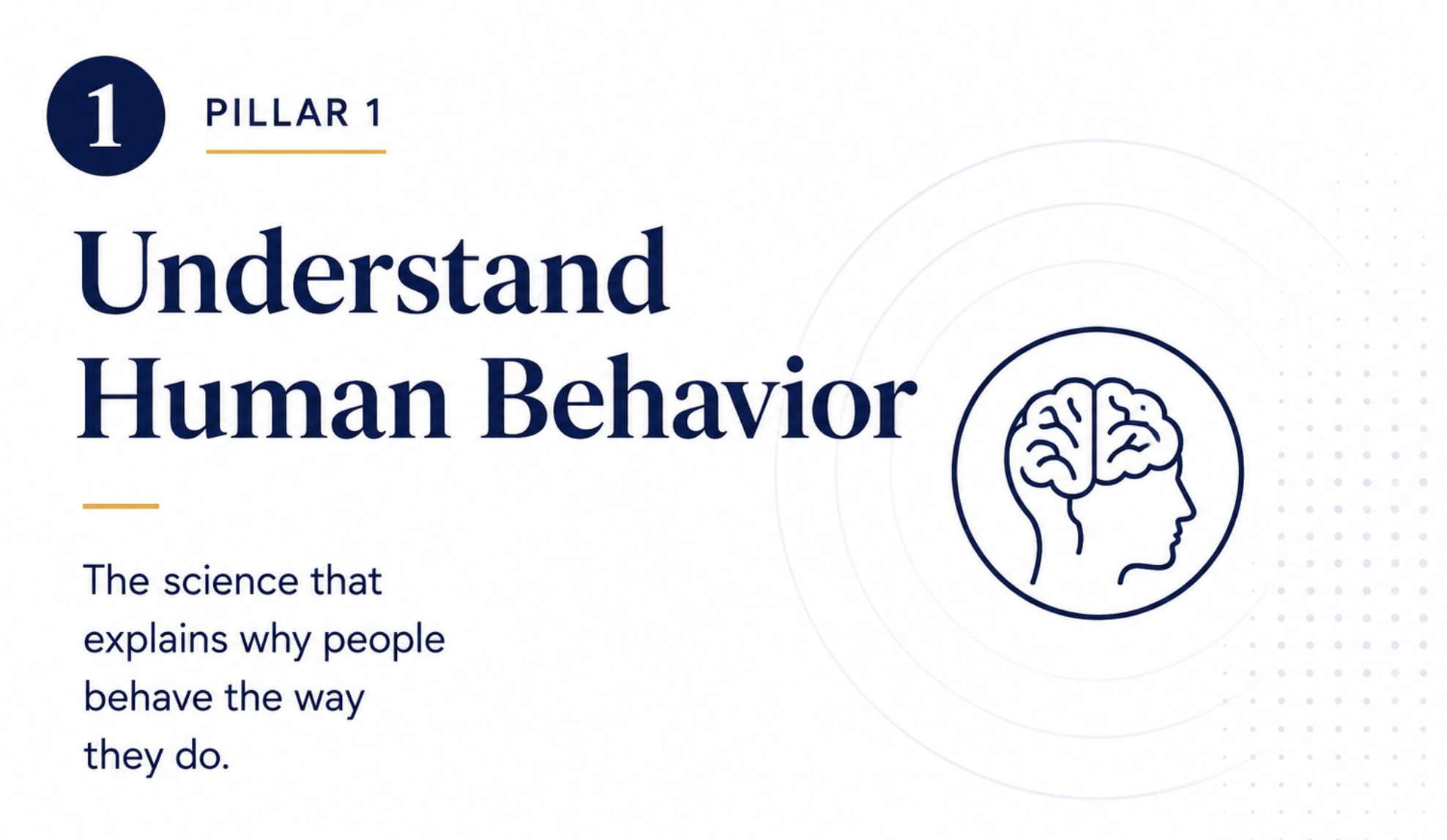 Pillar 1 Understand Human Behavior